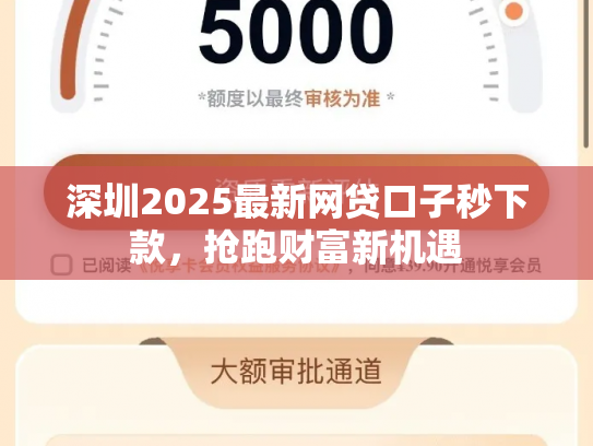 深圳2025最新网贷口子秒下款，抢跑财富新机遇