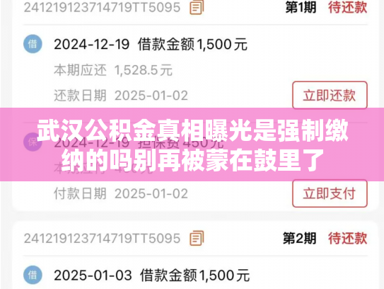武汉公积金真相曝光是强制缴纳的吗别再被蒙在鼓里了