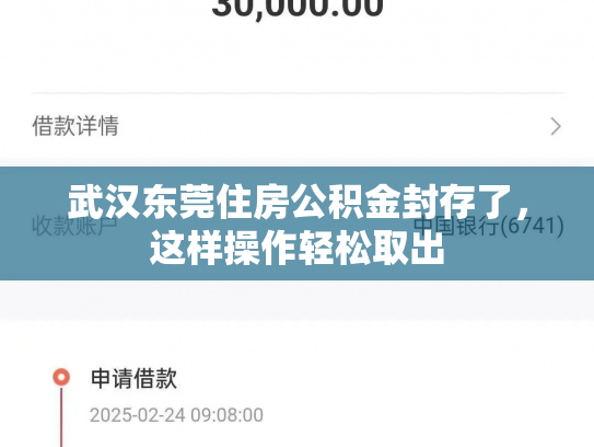 武汉东莞住房公积金封存了，这样操作轻松取出