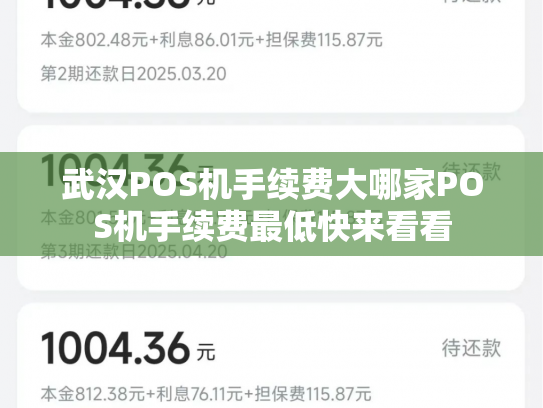 武汉POS机手续费大哪家POS机手续费最低快来看看