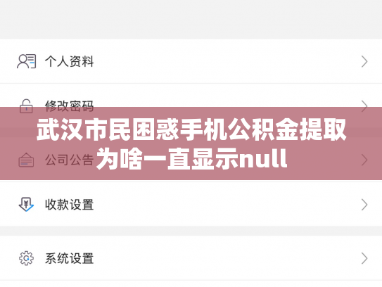 武汉市民困惑手机公积金提取为啥一直显示null