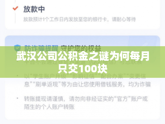 武汉公司公积金之谜为何每月只交100块