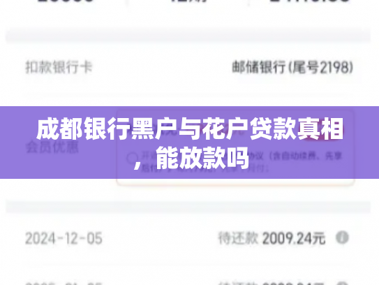 详细阅读:成都银行黑户与花户贷款真相,能放款吗 成都银行黑户与花户贷款真相,能放款吗