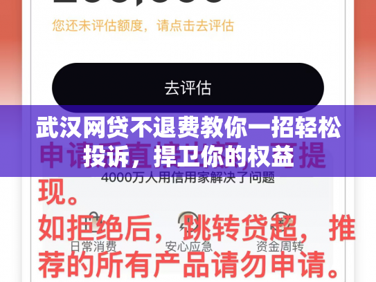 武汉网贷不退费教你一招轻松投诉，捍卫你的权益