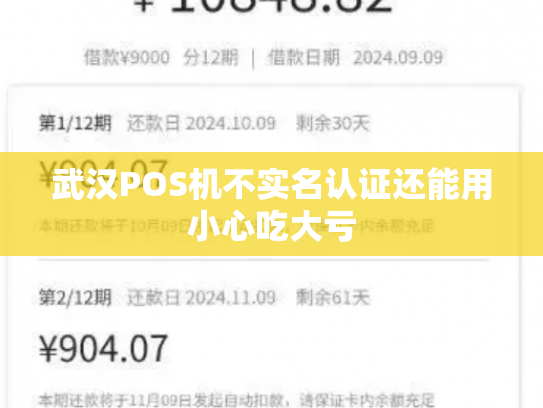 武汉POS机不实名认证还能用小心吃大亏