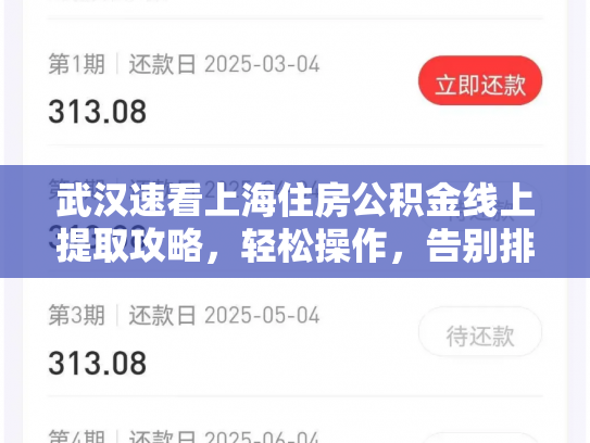 武汉速看上海住房公积金线上提取攻略，轻松操作，告别排队