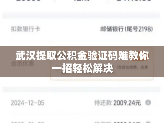 武汉提取公积金验证码难教你一招轻松解决