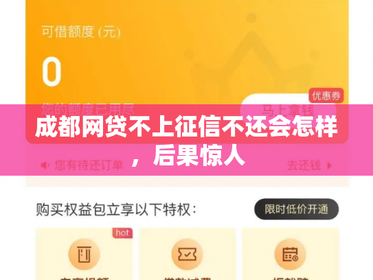 成都网贷不上征信不还会怎样，后果惊人