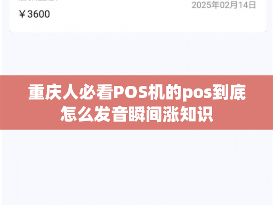 重庆人必看POS机的pos到底怎么发音瞬间涨知识