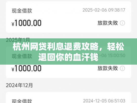 杭州网贷利息退费攻略，轻松退回你的血汗钱