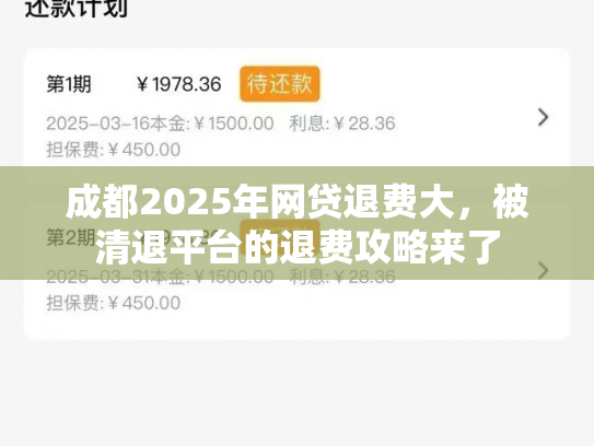成都2025年网贷退费大，被清退平台的退费攻略来了