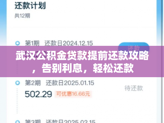 武汉公积金贷款提前还款攻略，告别利息，轻松还款