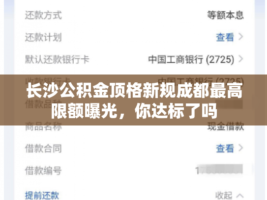 长沙公积金顶格新规成都最高限额曝光，你达标了吗