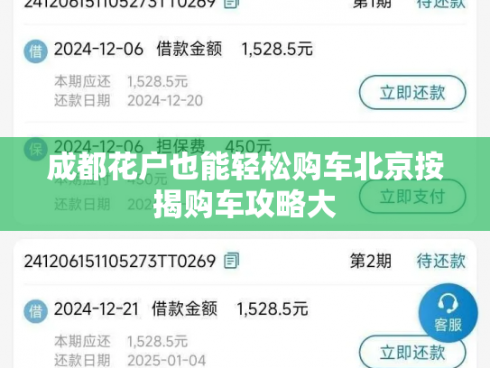 成都花户也能轻松购车北京按揭购车攻略大
