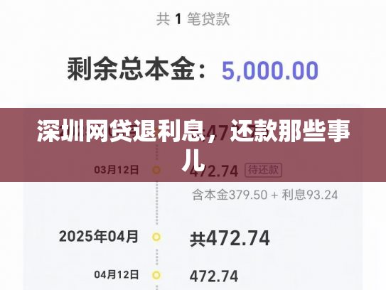 深圳网贷退利息，还款那些事儿