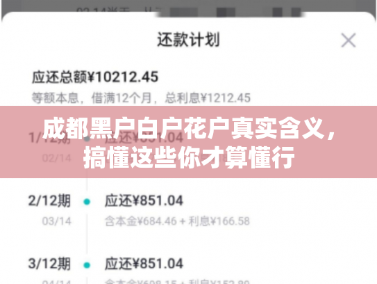 成都黑户白户花户真实含义，搞懂这些你才算懂行