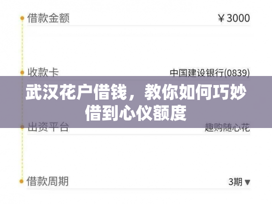 武汉花户借钱，教你如何巧妙借到心仪额度