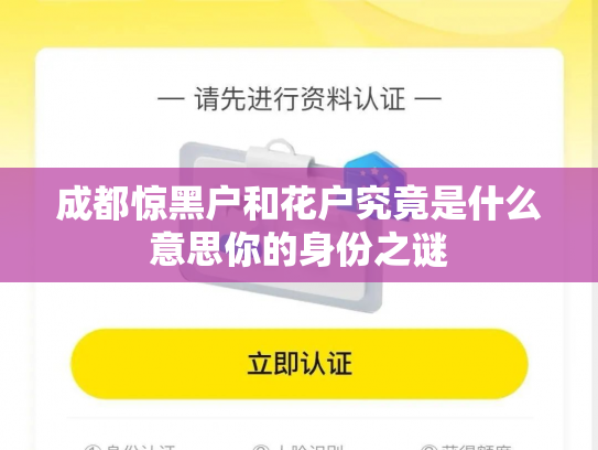 成都惊黑户和花户究竟是什么意思你的身份之谜