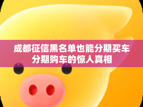 成都征信黑名单也能分期买车分期购车的惊人真相