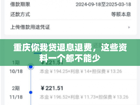 重庆你我贷退息退费，这些资料一个都不能少
