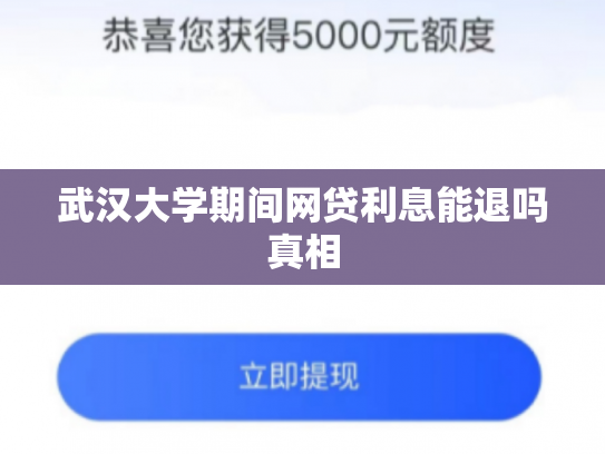 武汉大学期间网贷利息能退吗真相