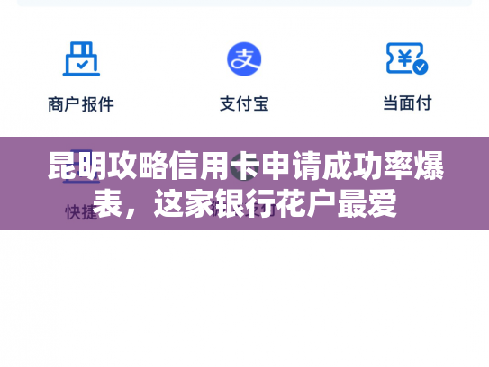 昆明攻略信用卡申请成功率爆表，这家银行花户最爱