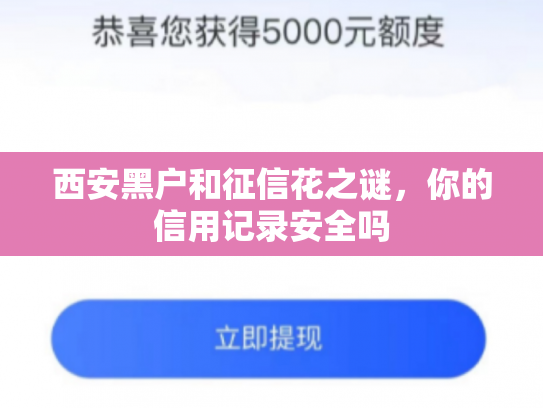 西安黑户和征信花之谜，你的信用记录安全吗