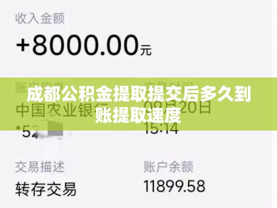 成都公积金提取提交后多久到账提取速度