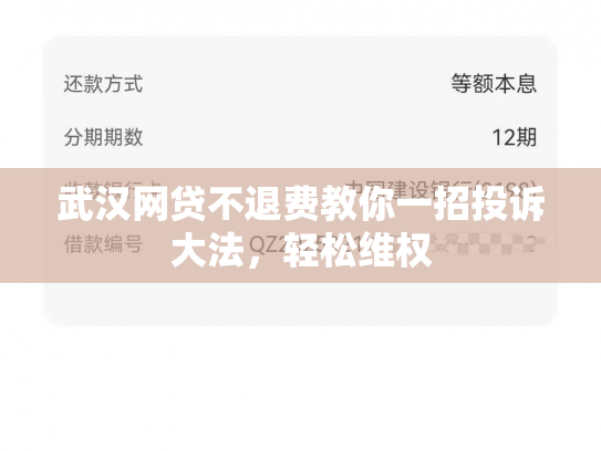 武汉网贷不退费教你一招投诉大法，轻松维权