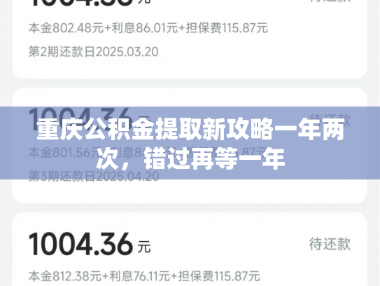 重庆公积金提取新攻略一年两次，错过再等一年