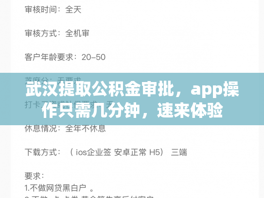 武汉提取公积金审批，app操作只需几分钟，速来体验