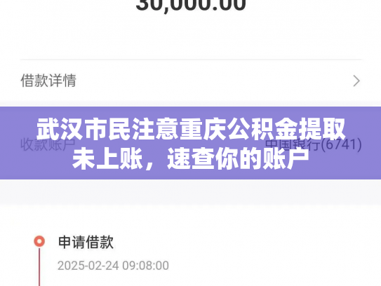 武汉市民注意重庆公积金提取未上账，速查你的账户