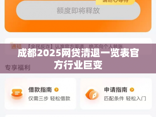 成都2025网贷清退一览表官方行业巨变