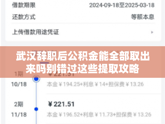武汉辞职后公积金能全部取出来吗别错过这些提取攻略