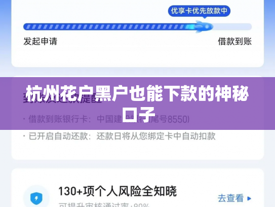 杭州花户黑户也能下款的神秘口子
