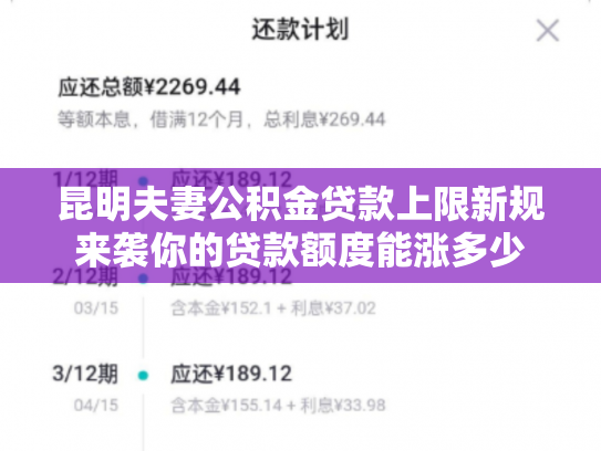 昆明夫妻公积金贷款上限新规来袭你的贷款额度能涨多少