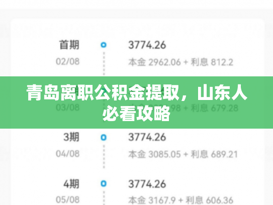 青岛离职公积金提取，山东人必看攻略