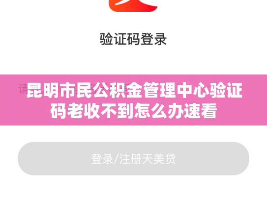 昆明市民公积金管理中心验证码老收不到怎么办速看