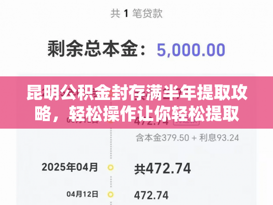 昆明公积金封存满半年提取攻略，轻松操作让你轻松提取