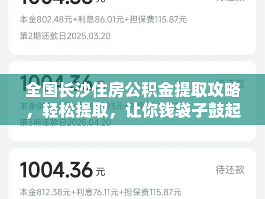 全国长沙住房公积金提取攻略，轻松提取，让你钱袋子鼓起来