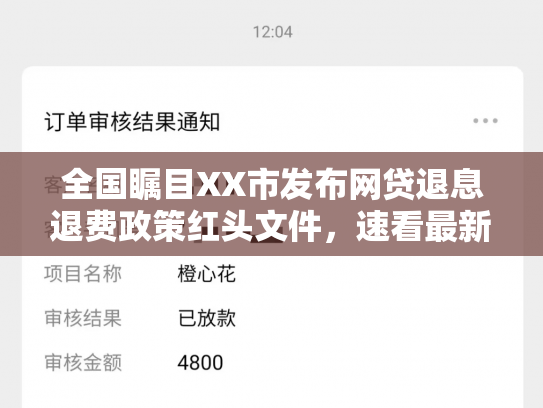 全国瞩目XX市发布网贷退息退费政策红头文件，速看最新细则