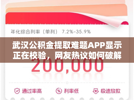 武汉公积金提取难题APP显示正在校验，网友热议如何破解