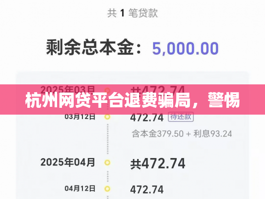 杭州网贷平台退费骗局，警惕