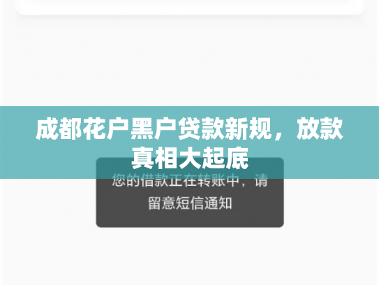 成都花户黑户贷款新规，放款真相大起底