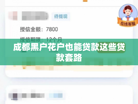 成都黑户花户也能贷款这些贷款套路