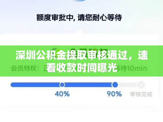 深圳公积金提取审核通过，速看收款时间曝光