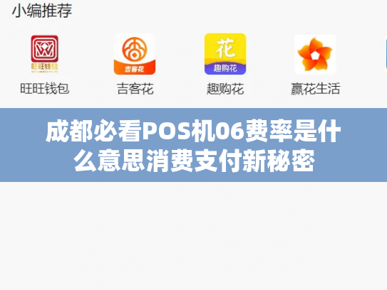 成都必看POS机06费率是什么意思消费支付新秘密