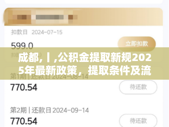 成都,丨,公积金提取新规2025年最新政策，提取条件及流程详解