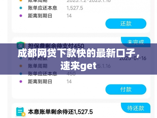 成都网贷下款快的最新口子，速来get