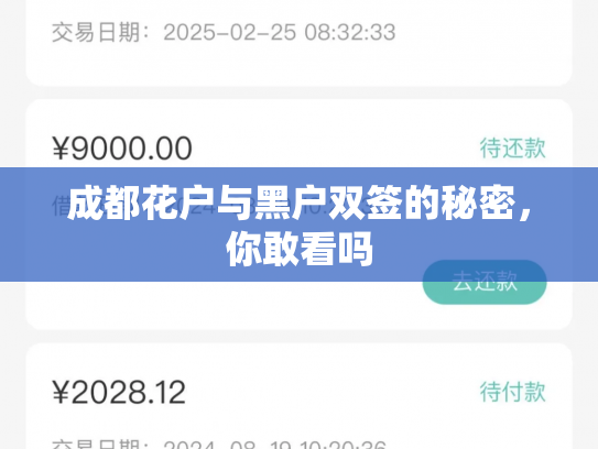 成都花户与黑户双签的秘密，你敢看吗